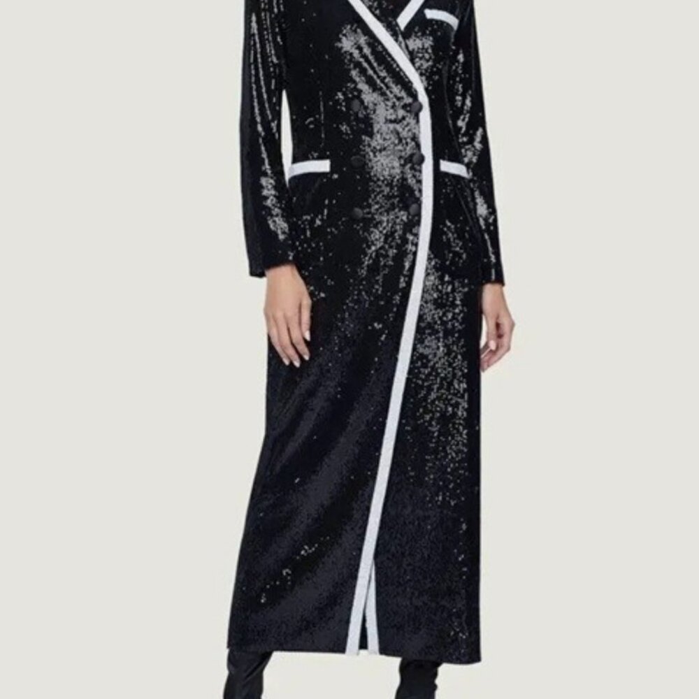 L'Agence Black & White Marlowe Sequin Tuxedo Jacket NWOT - Picture 9 of 13